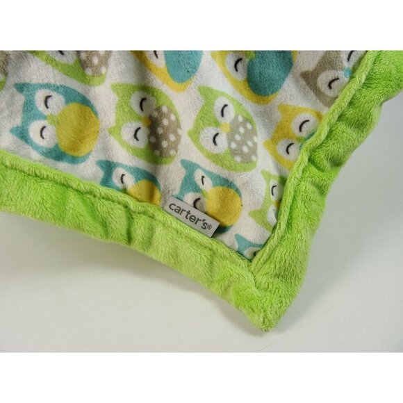 Carter's Owl Lovey Baby Security Blanket Green Yellow Unisex - Picture 4 of 9